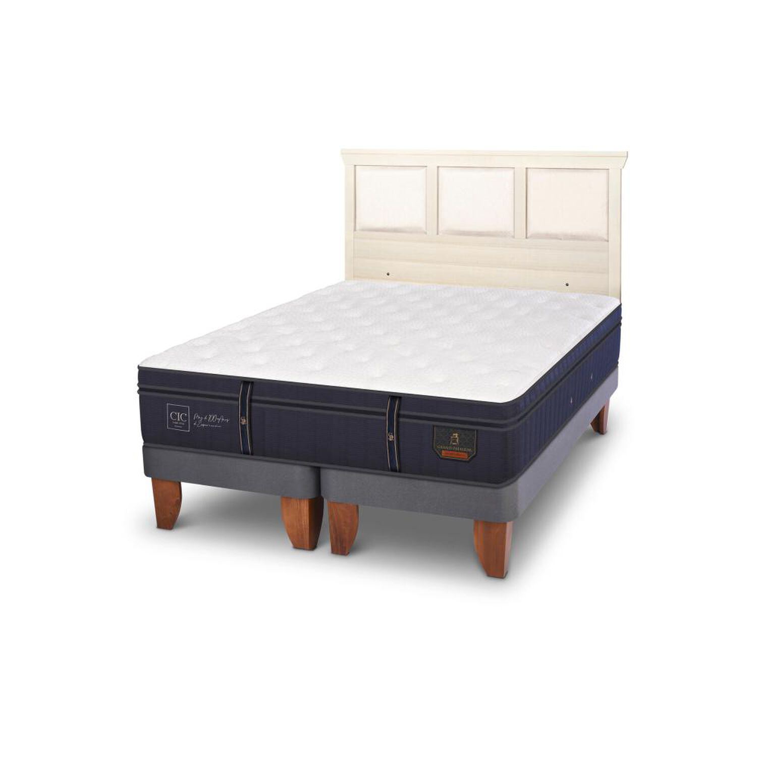 Cama Europea Cic Linea Premium / King / Base Dividida + Respaldo image number 4.0