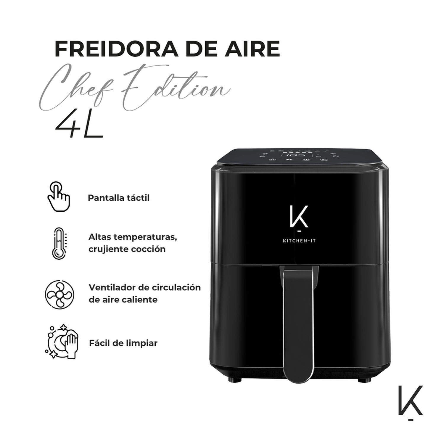 Freidora De Aire Chef Edition 4 Litros Kitchen-it image number 2.0