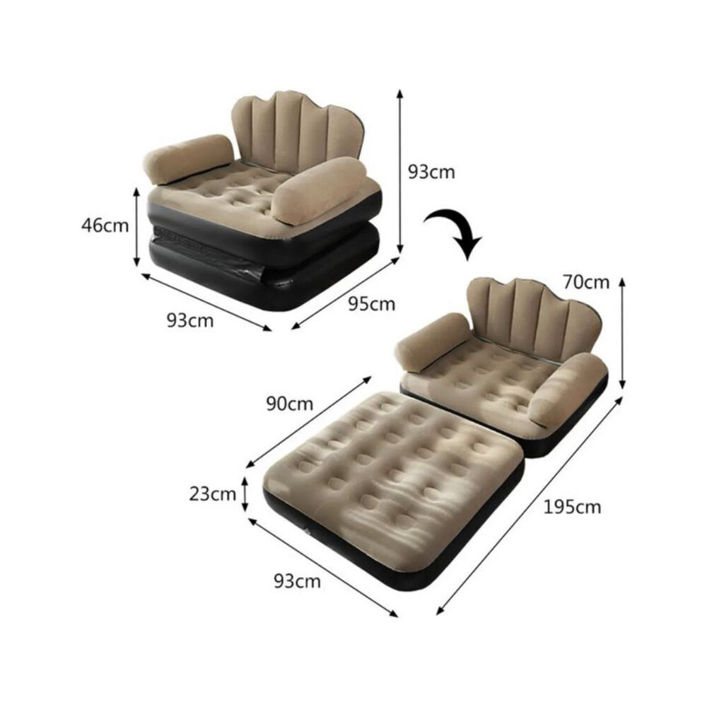 Sillon Puff Sofa Silla Inflable Doble Uso Cama Portable image number 3.0