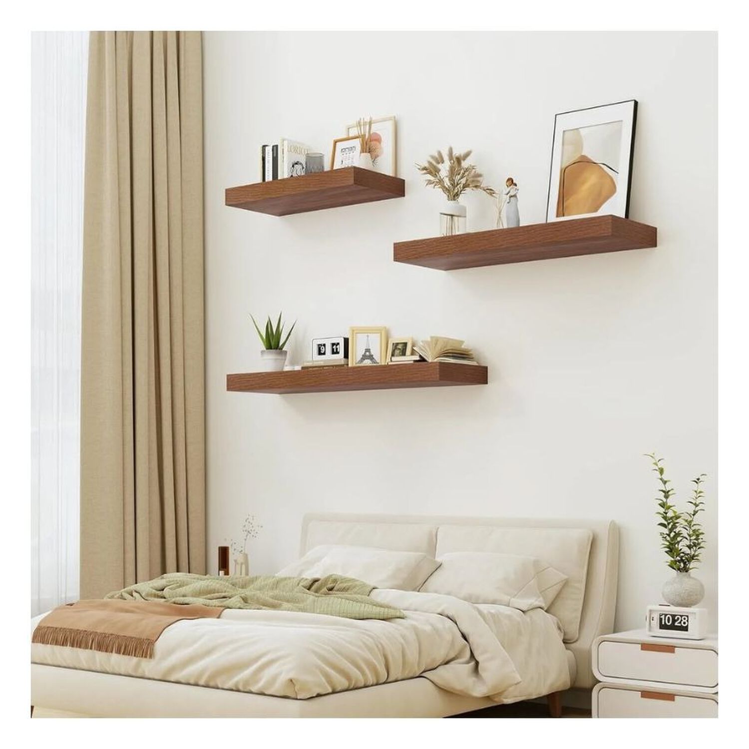 Repisa Flotante Minimalista Madera Caoba 40cm image number 2.0