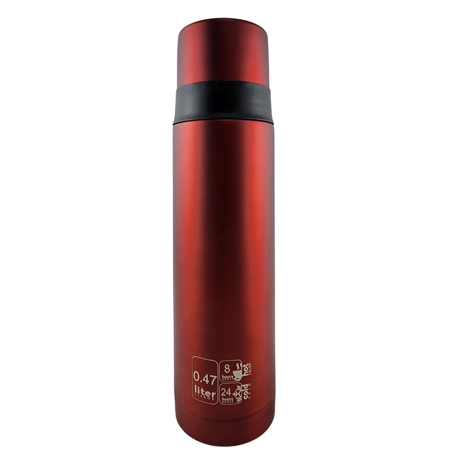 Termo Mega Slim Iv 470ml Acero Inoxidable Metalico Te Cafe Rojo image number 2.0