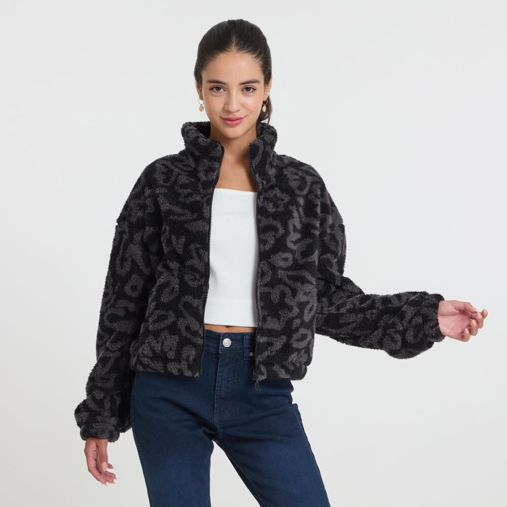 Polerón Sherpa Estampado Cuello Alto Mujer Freedom image number 0.0
