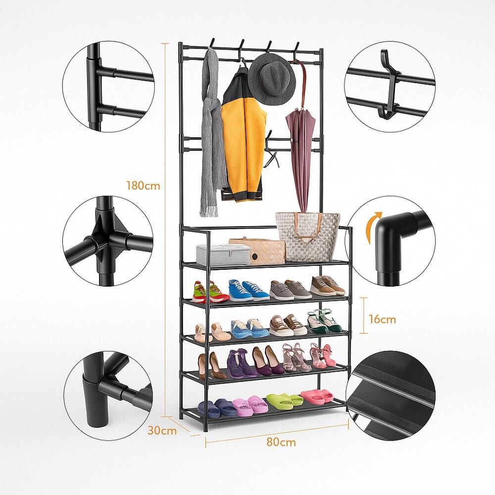 Organizador De Calzado Zapatos 5 Niveles Zapatero Perchero Color Blanco image number 4.0