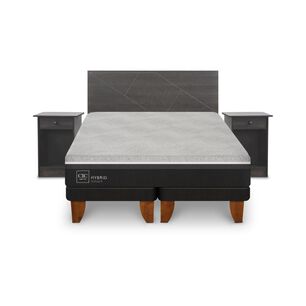 Cama Europea Cic Hybrid Smart / 2 Plazas / Base Dividida + Set De Maderas
