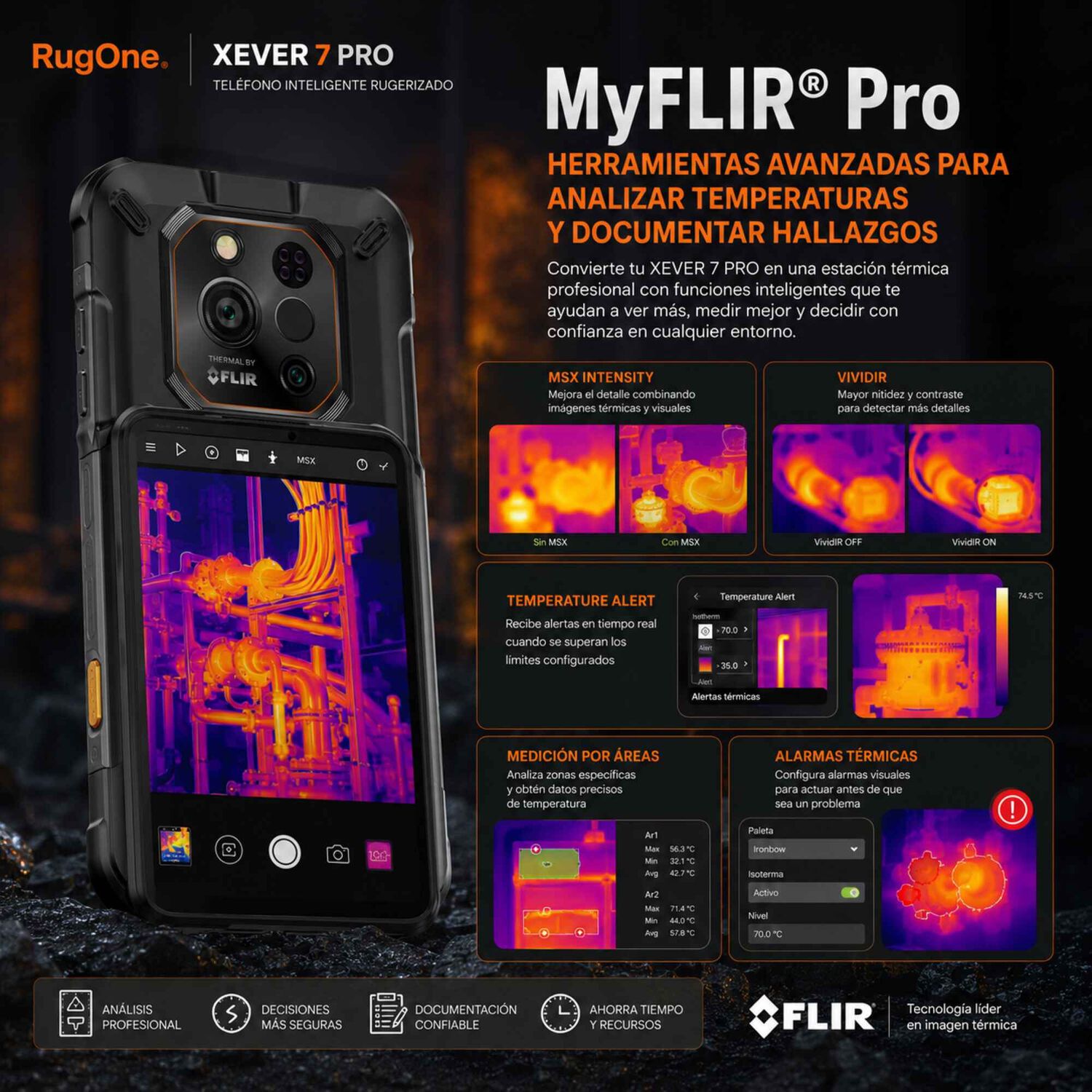 Celular Rugged Rugone Xever 7 Pro 5g T&eacute;rmica Flir 512gb 16gb image number 5.0