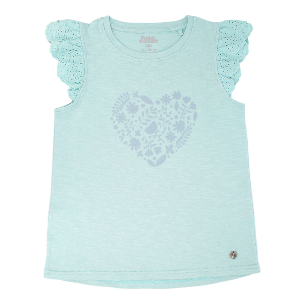 Polera Manga Corta Niña Bubblegummers Orquidea Verde image number 0.0