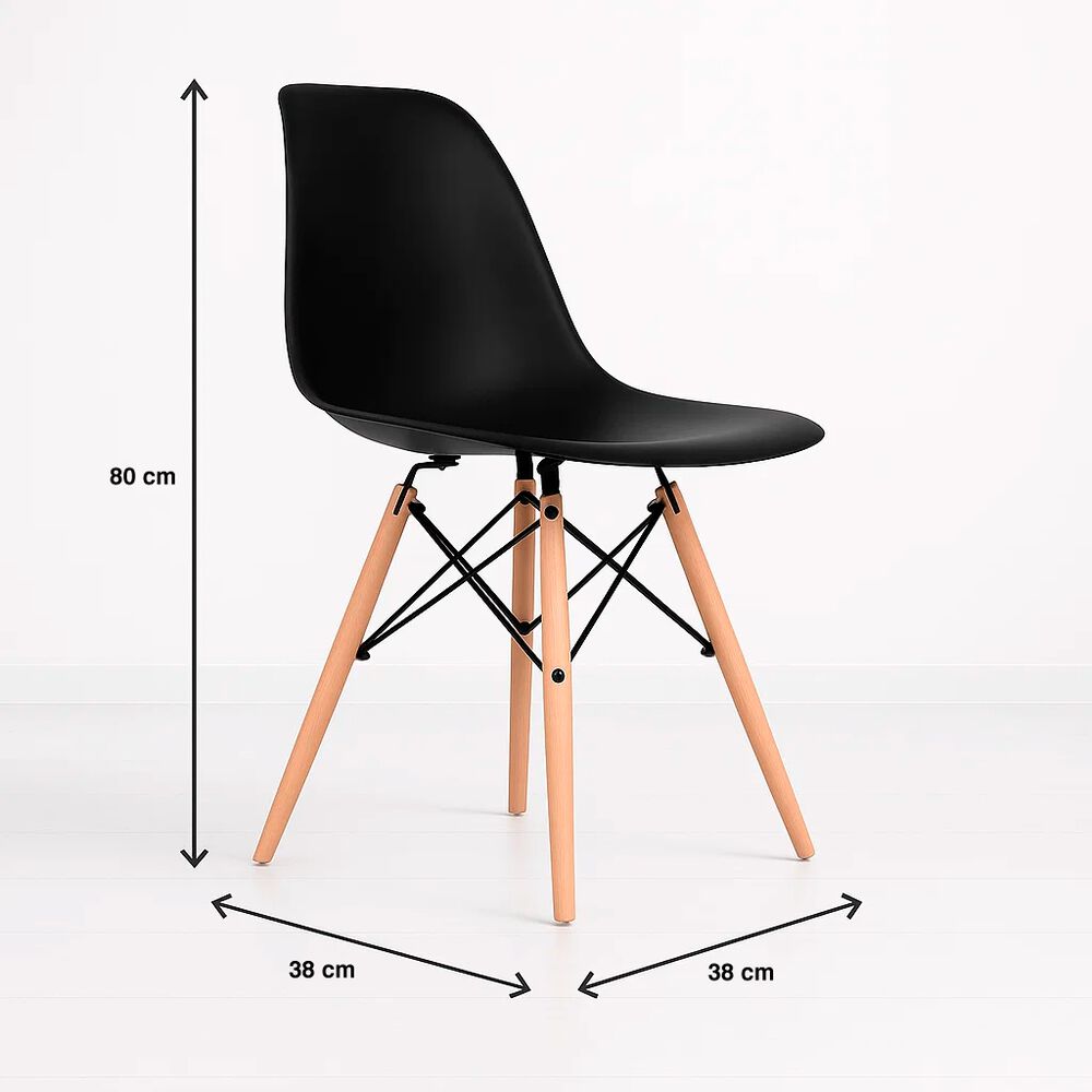 Pack De 4 Sillas Eames Negra image number 3.0