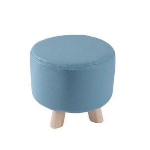 Mini Puff Redondo Tela Turquesa