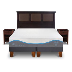Cama Europea Cic Alaska / King / Base Dividida + Set De Maderas