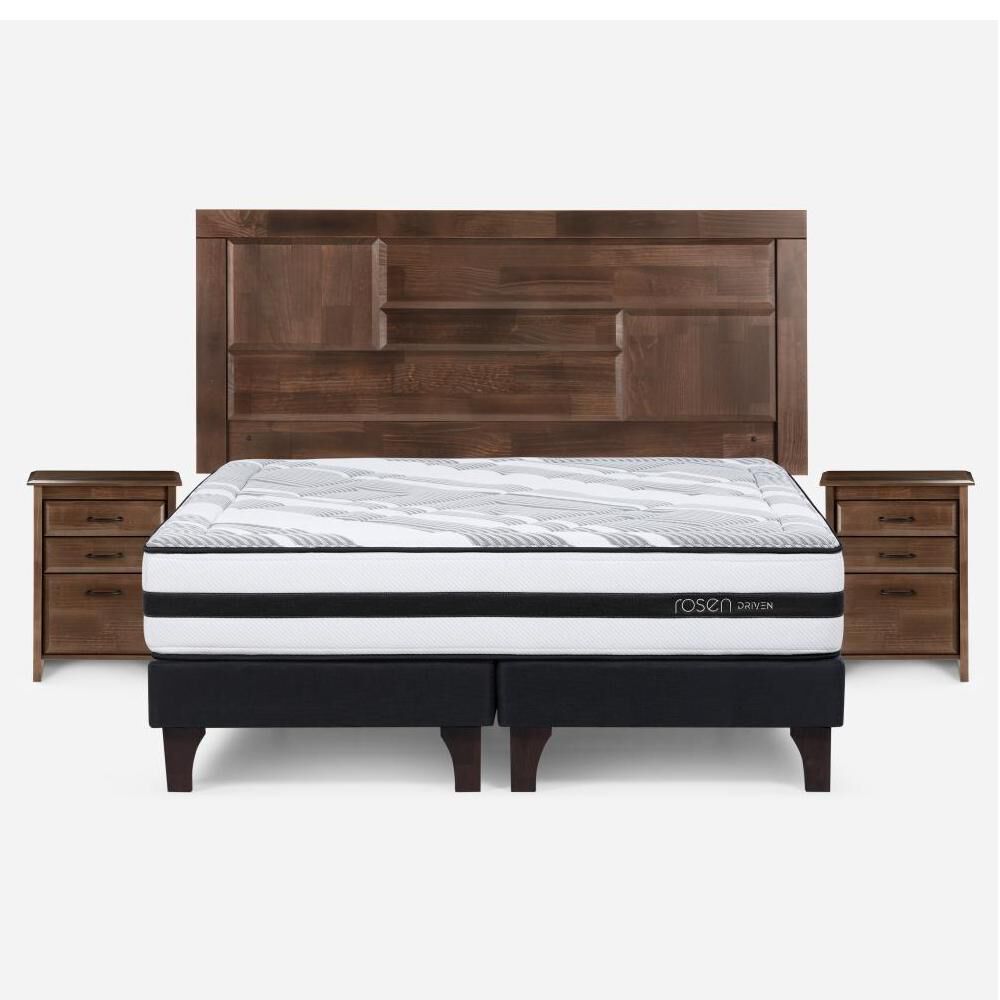 Cama Europea Rosen Driven / King / Base Dividida + Set De Maderas Dolce image number 0.0