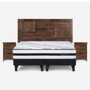 Cama Europea Rosen Driven / King / Base Dividida + Set De Maderas Dolce