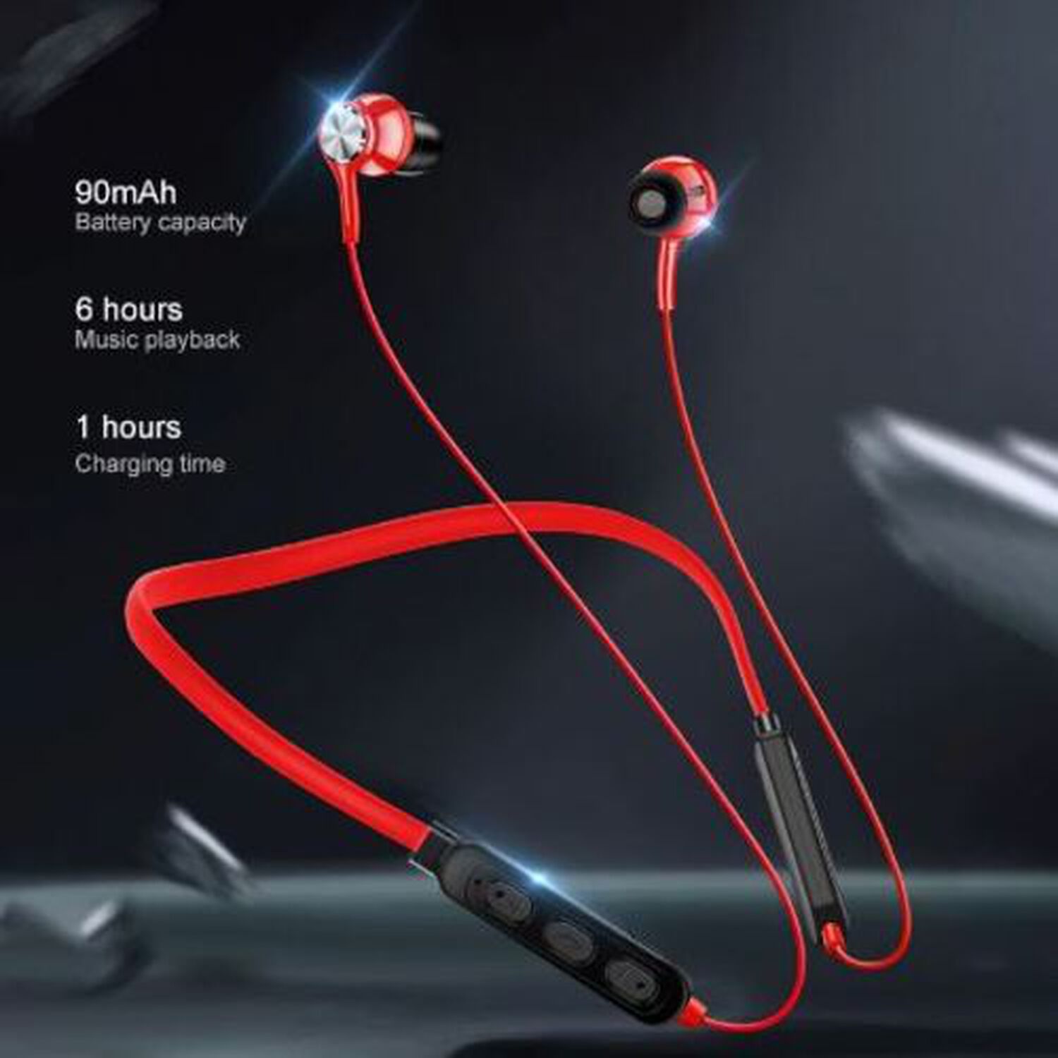Aud&iacute;fonos Bluetooth Auriculares Manos Libres Recargables Usb Gamer Collar Semirigido Magneticos image number 2.0