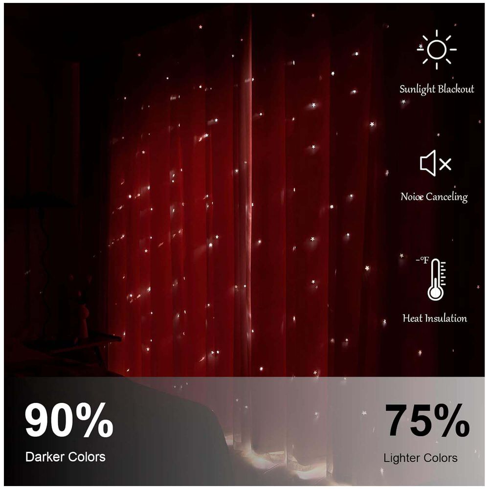 Cortinas Blackout Con Agujero Estrella Y Visillo Integrado - Rosa image number 2.0