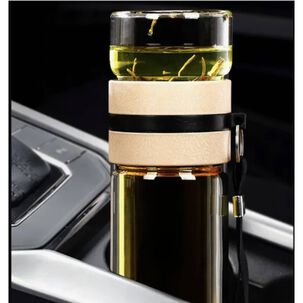 Botella Infusor Vidrio Borosilicato Infusi&oacute;n Separado De T&eacute; Blanco