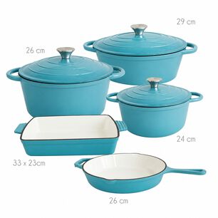 Juego De Ollas Hierro Fundido 8 P. Apto Horno 500 &deg;c Turquez