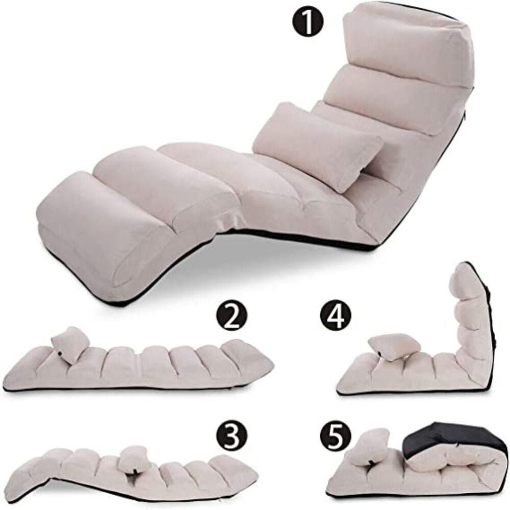Cojín Puf Sofá Reclinable Multifuncional Beige image number 2.0