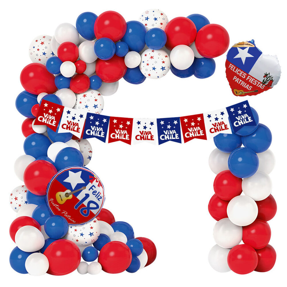 Set Globos Viva Chile Fiestas Patrias Decoración image number 0.0