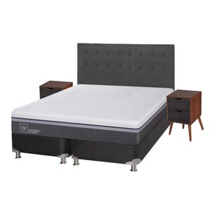 Box Spring Cic Ortopedic / King / Base Dividida  + Set De Maderas