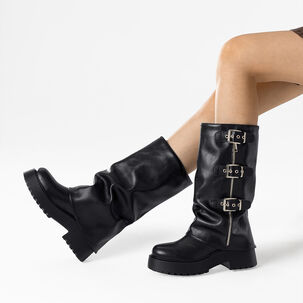 Botas Largas Casual Negro De Moda Mujer Weide Rq80