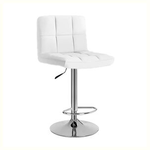 Silla Piso Bar Taburete Con Respaldo Blanco