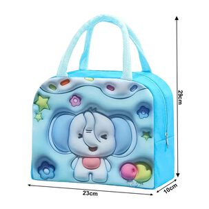 Lonchera Bolsa Termica 23x10x29cm Elefante Azul Kawaii
