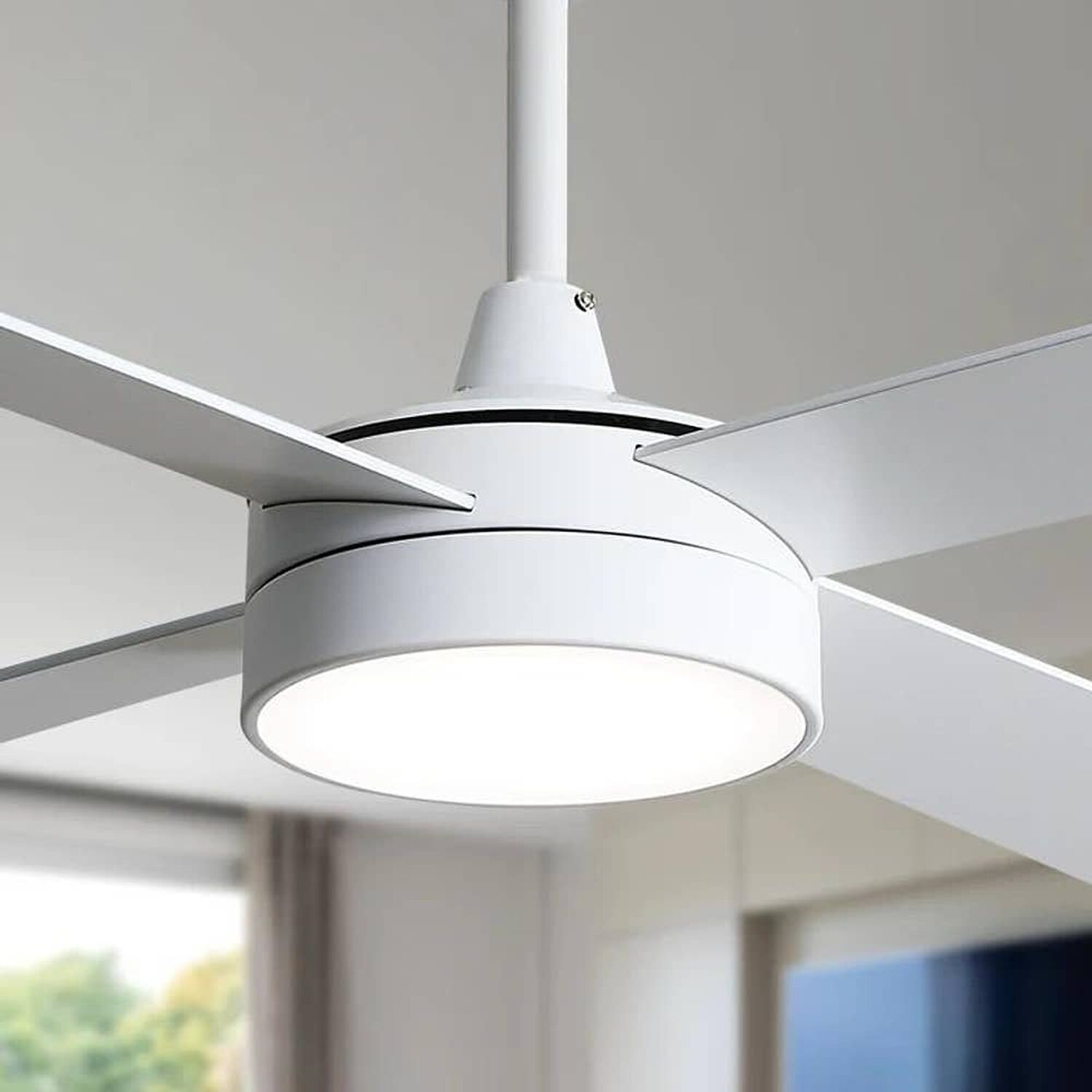 Ventilador De Techo 4 Aspas Blanco Luz Led image number 2.0