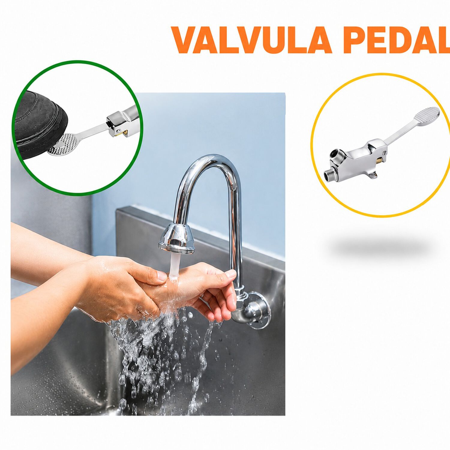 V&aacute;lvula Pedal Hehe 1/2" Marca Taumm Color Cromo image number 6.0