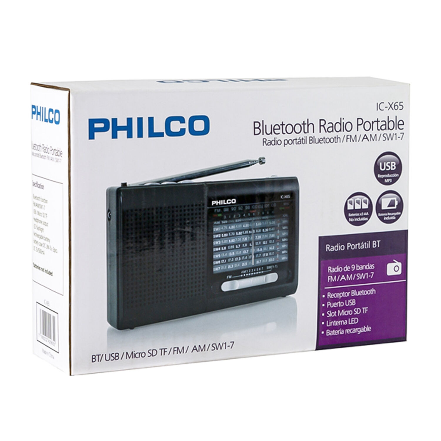 Philco Radio Port&aacute;til Multibanda Icx65 Bt/ Fm/ Usb/ Msd image number 3.0