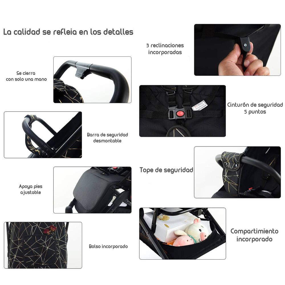 Coche De Paseo &Uacute;ltra Compacto Lubabycas Rosado image number 7.0