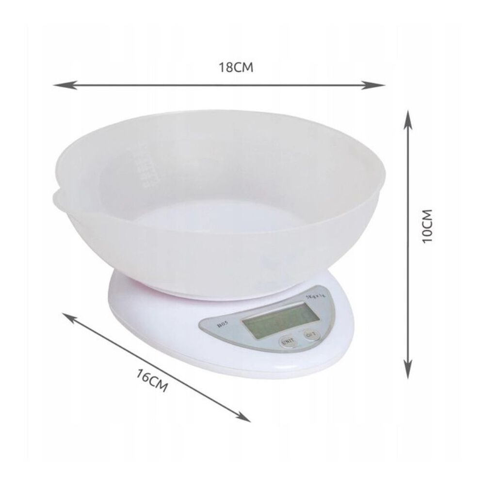 Balanza Báscula De Cocina Electrónica Con Tazón5 Kg image number 2.0