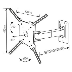 Soporte Tv Brazo De 19cm - 10" A 60"- 360 Sbrp1030 Brasforma