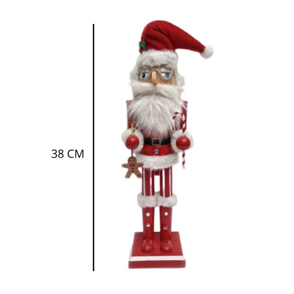 Cascanueces Santa De Madera Adorno De Navidad 38 Cm image number 2.0