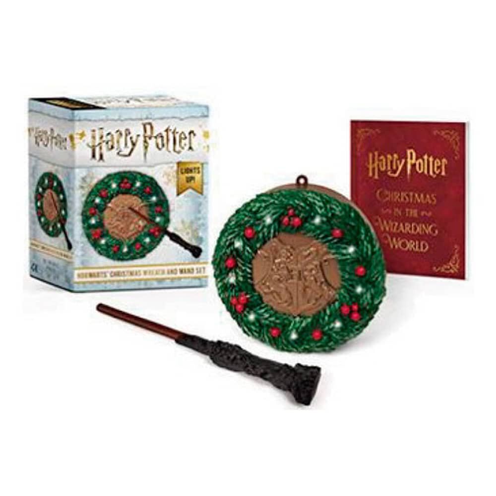 Harry Potter Hogwarts Christmas Wreath And Wand image number 0.0