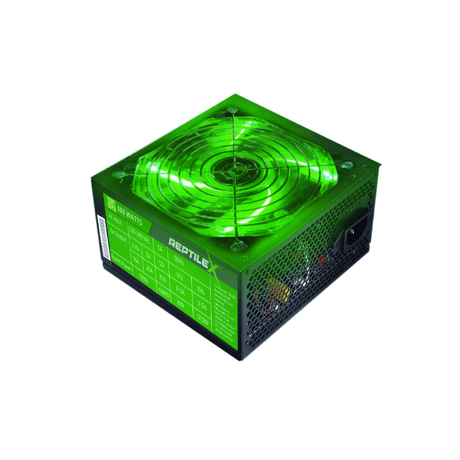 Fuente De Poder 500w Gamer Iluminaci&oacute;n Verde - Ps image number 0.0