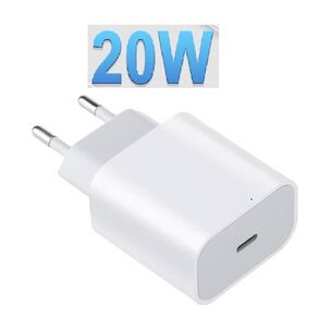 Cargador M&aacute;s Cable Compatible Para Iphone 20 W Pack Cable Lightining A Tipo C + Caja Carga Tipo C