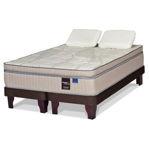 Cama Europea Flex M&aacute;ximo Cobre / 2 Plazas / Base Dividida + Almohadas