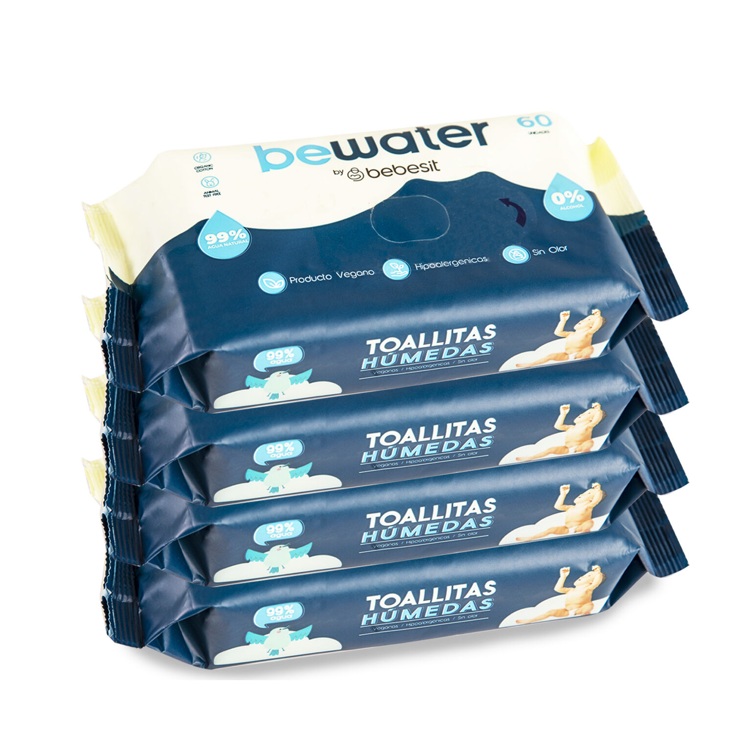 Toallas H&uacute;medas Bewater Bebesit - Bolsa 4x60 Unidades image number 9.0