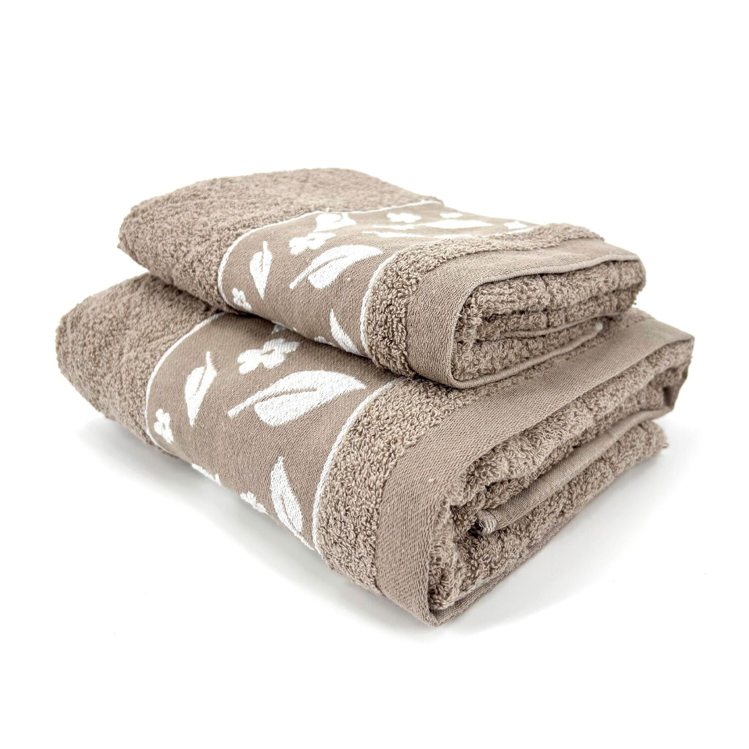 Juego Toalla Andes 2 Piezas Hojas Beige image number 2.0