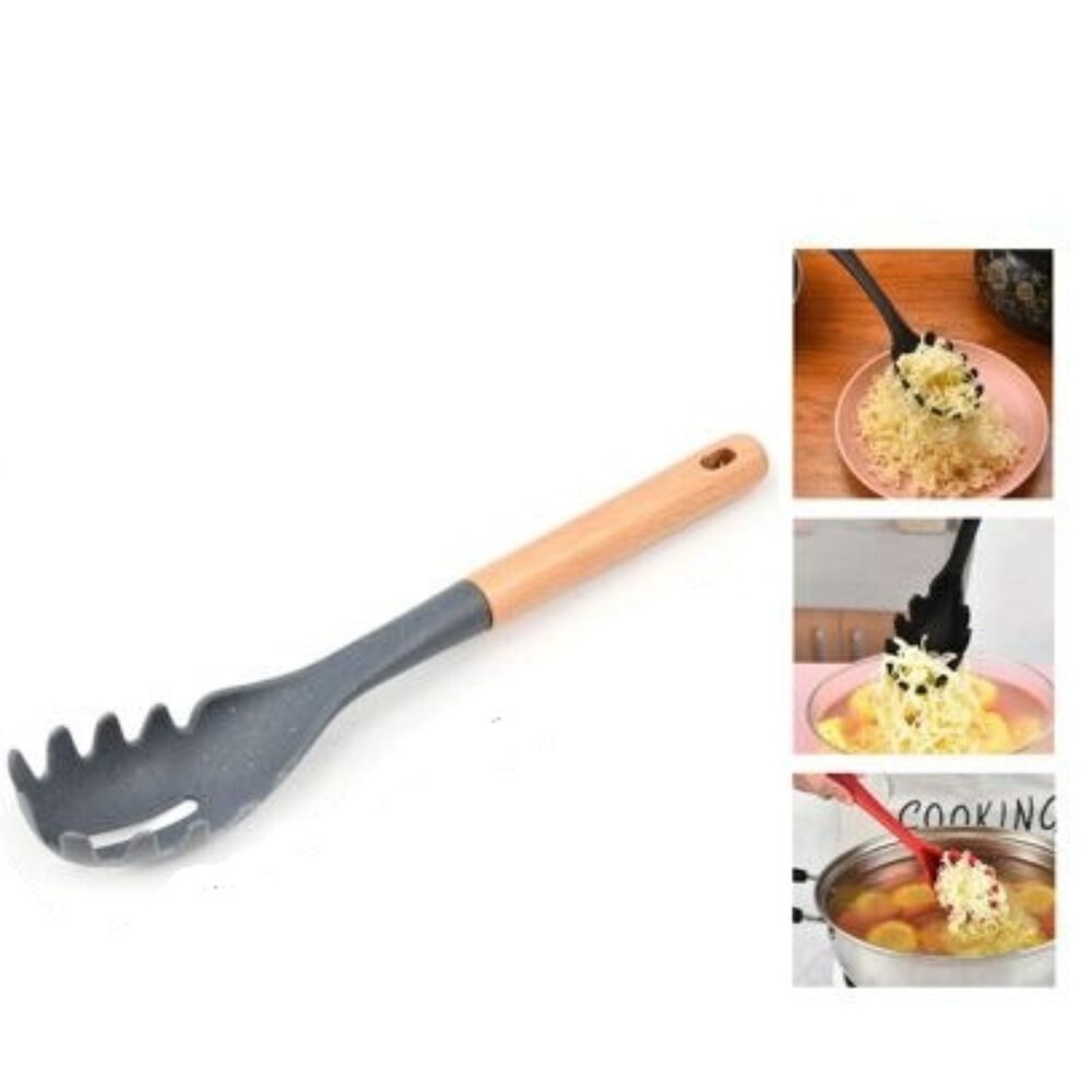 Cuchara Para Pasta Colador Txm7-m07 Color Gris Mango De Madera image number 1.0