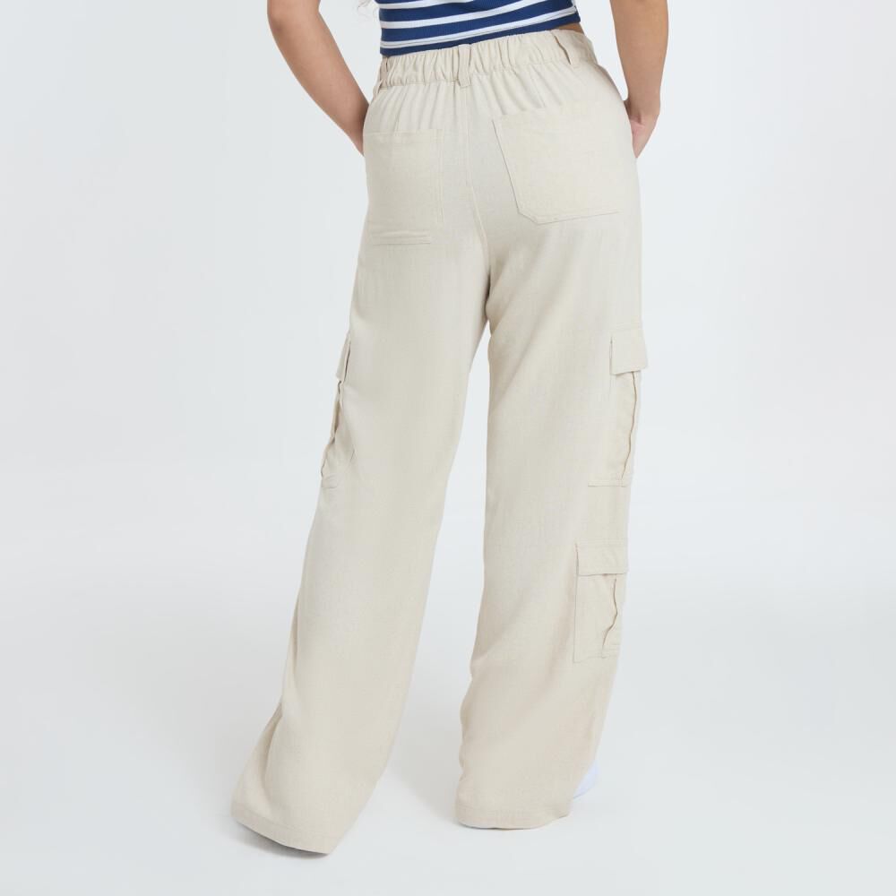 Pantalón Lino Tiro Medio Relax Mujer Freedom image number 3.0