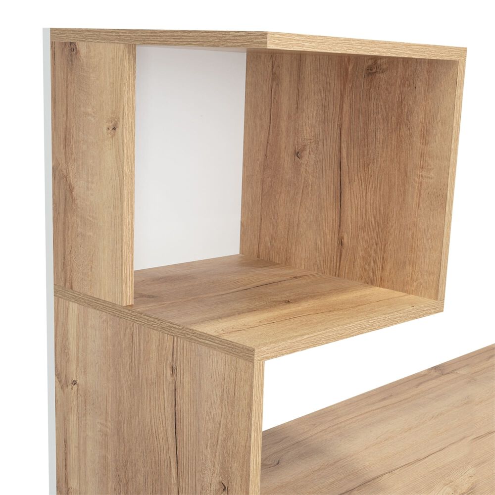 Escritorio Bibloteca 142,6x120x41,8 Cm Caf&eacute; Claro Y Blanco image number 4.0