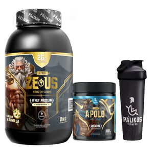 Proteina 100% Whey Zeus 2kg (sabor Vainilla)+ Creatina Apolo 300g+ Shaker