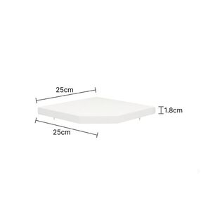 Repisa De Esquina Flotante Minimalista Blanca Organizador 25cm