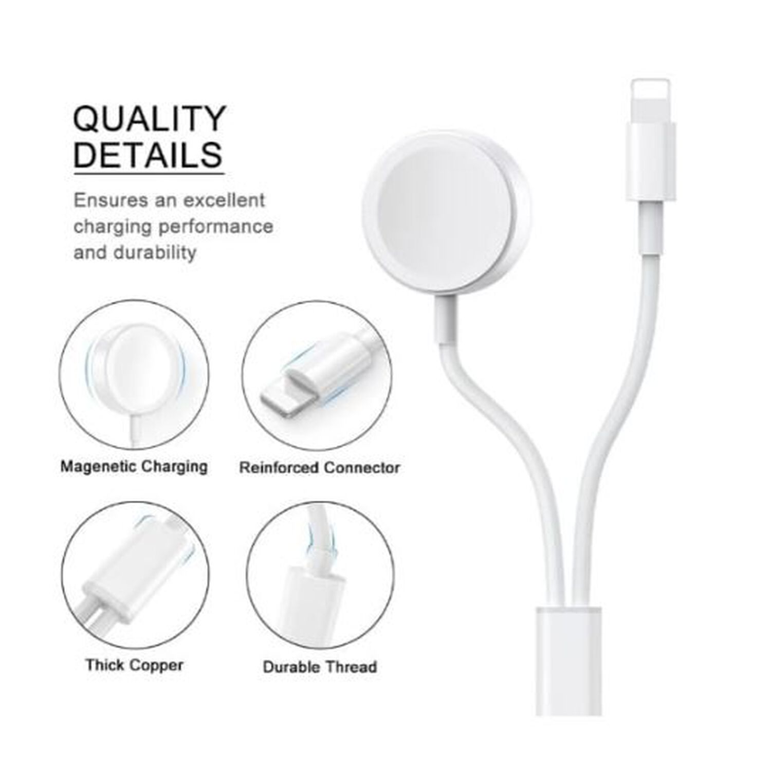 Cargador De Celular Inalambrico 3 En 1 Usb Magnetico Y Compatible Iphone Y Smarwatch Carga 2a 20w Smartphone Android Para Iphone Pared Casa Redondo image number 5.0