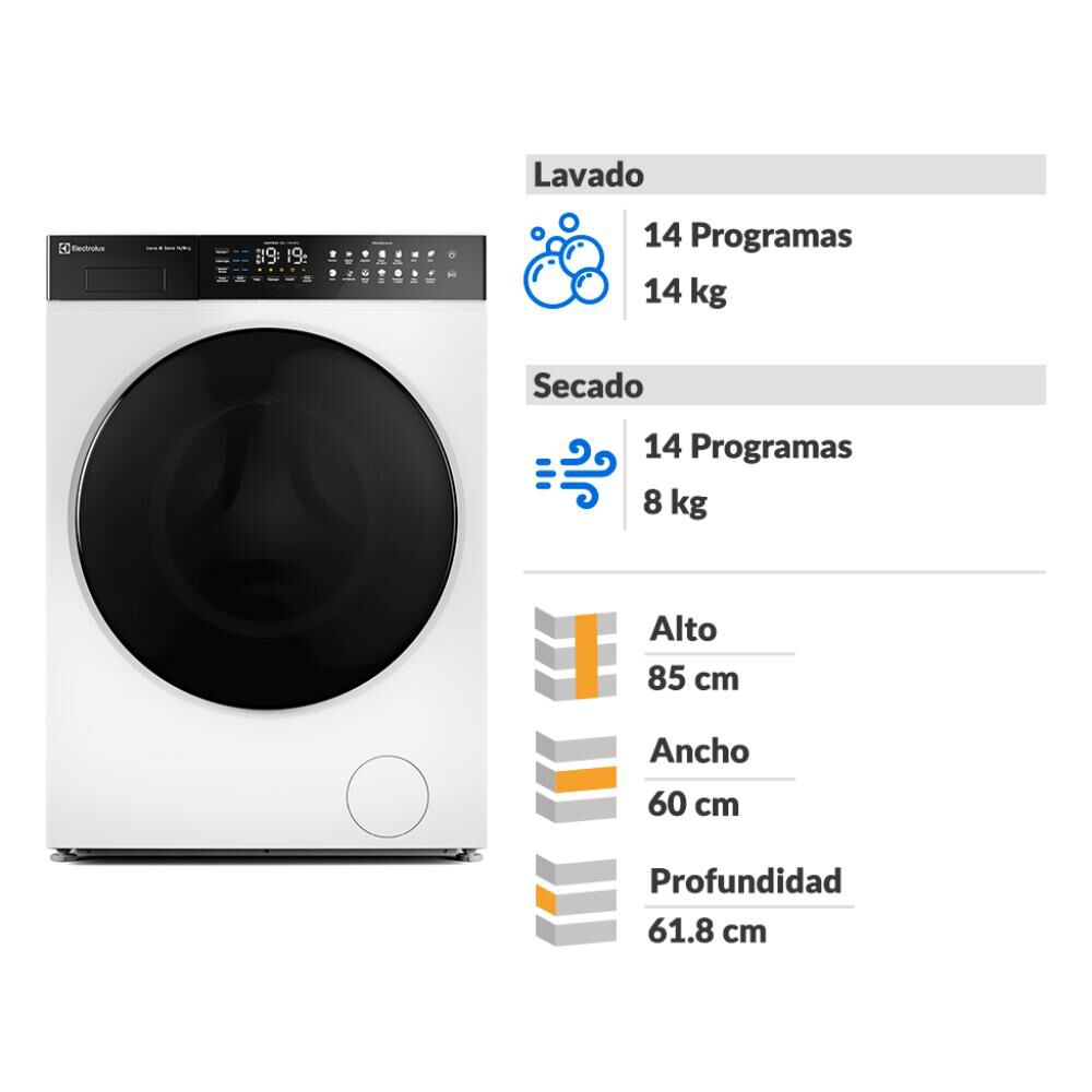 Lavadora Secadora Electrolux Eflwd12w / 14 Kilos / 8 Kilos image number 1.0