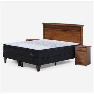 Cama Europea Rosen Tempo / King / Base Dividida + Set de Maderas Veneto