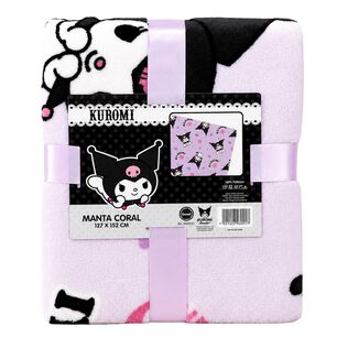 Manta Coral Dise&ntilde;o Kuromi 127x152cms Suave - Ps