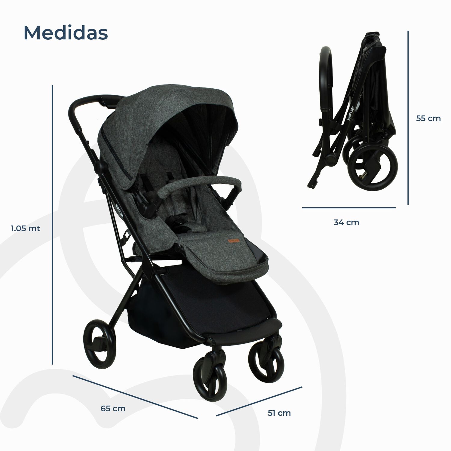 Coche Travel System Swift 360 Gris image number 8.0