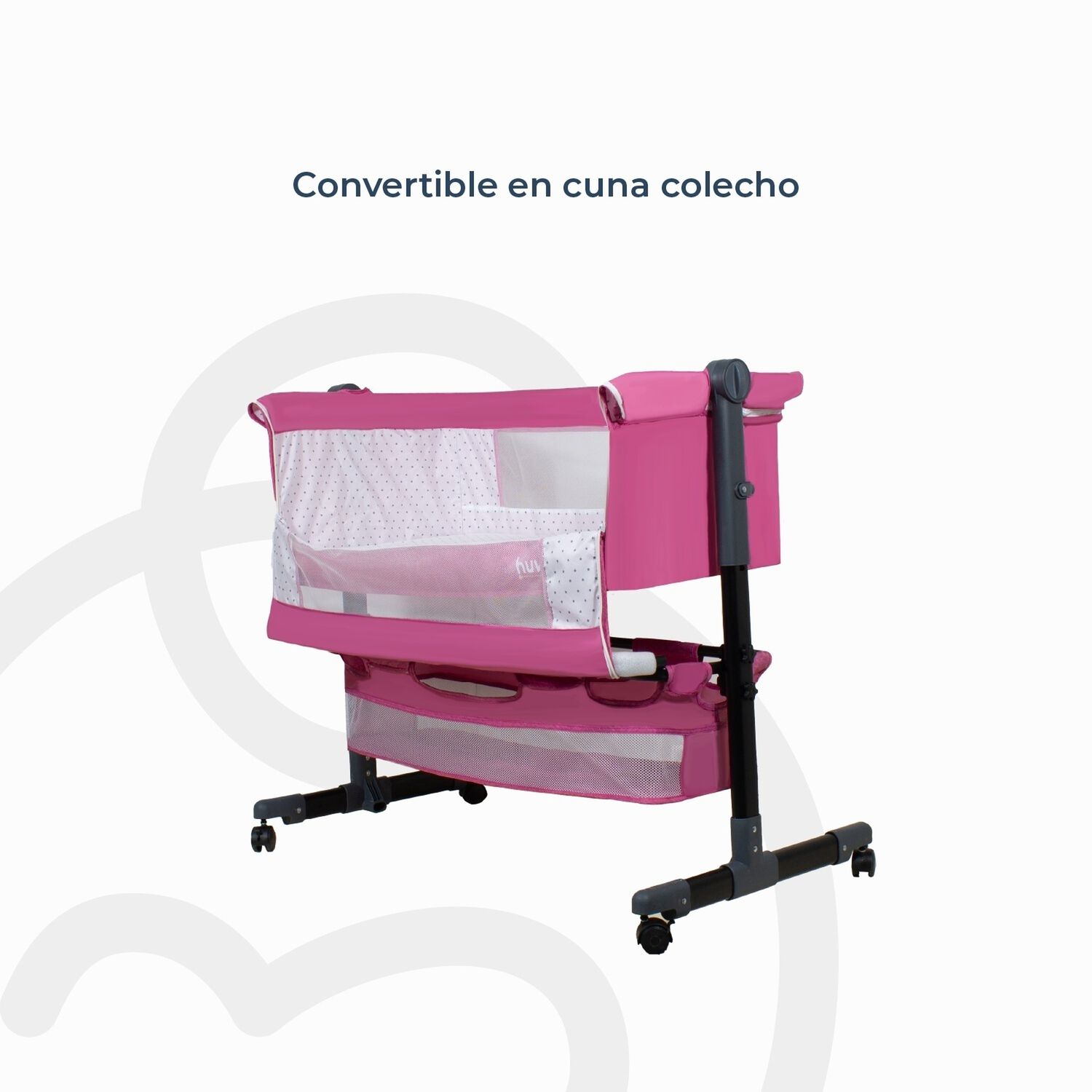 Cuna Colecho Cozy Con Colch&oacute;n Mosquitero Y Canasto Rosa Huvi image number 7.0