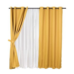 Set Cortina Blackout Emb. 8pzas Arg. 140x220 Gold Frutillar